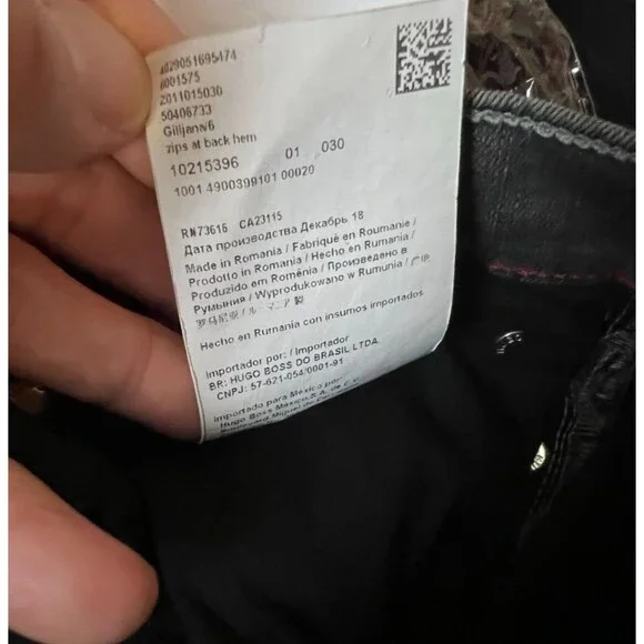 HUGO Hugo Boss Jeans Women's Size 26 Low Rise Skinny w Zip Ankle Gray Denim - Picture 9 of 11